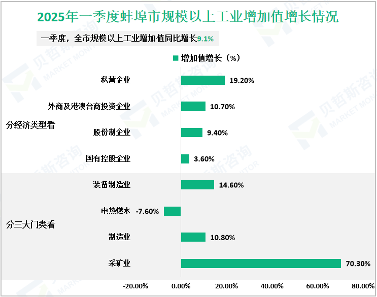 2025年一季度蚌埠市规模以上工业增加值增长情况