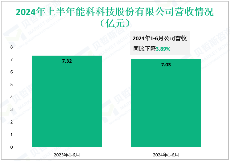 2024年上半年能科科技股份有限公司营收情况（亿元）