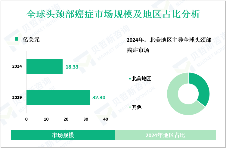 全球头颈部癌症市场规模及地区占比分析