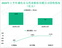 通化东宝致力于糖尿病治疗领域，其2024上半年营收为7.40亿元