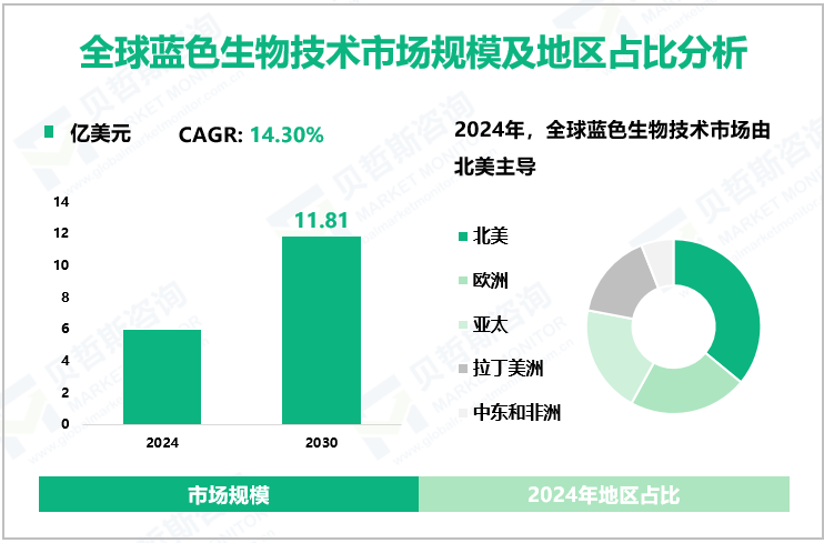 全球蓝色生物技术市场规模及地区占比分析