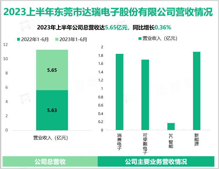 2023上半年东莞市达瑞电子股份有限公司营收情况