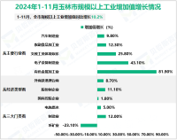 2024年1-11月玉林市规模以上工业增加值同比增长10.2%