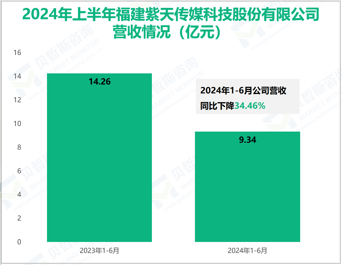 2024年上半年福建紫天传媒科技股份有限公司营收情况(亿元)