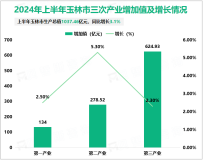 2024年上半年玉林市生产总值1037.46亿元，同比增长3.1%