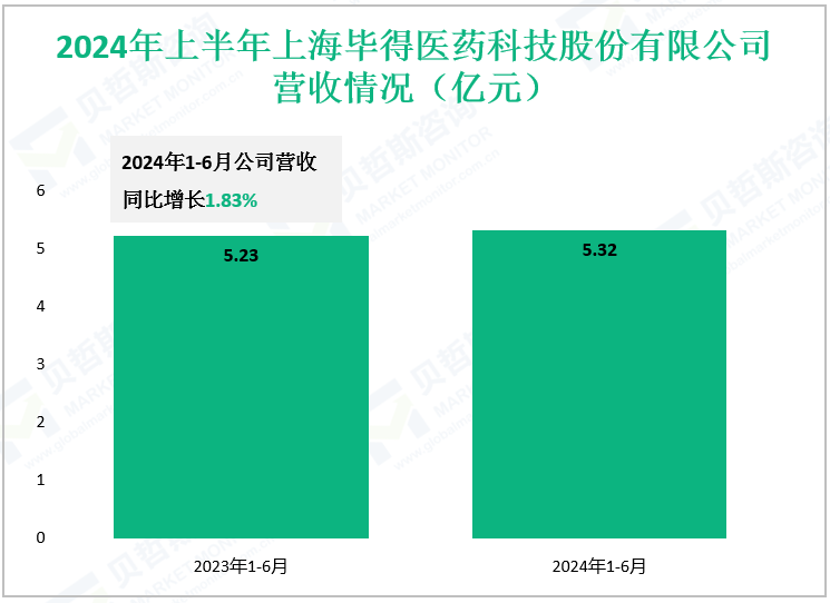 2024年上半年上海毕得医药科技股份有限公司营收情况（亿元）