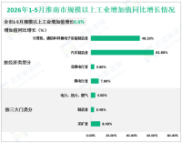 2026年1-5月份淮南市规模以上工业增加值增长6.6%
