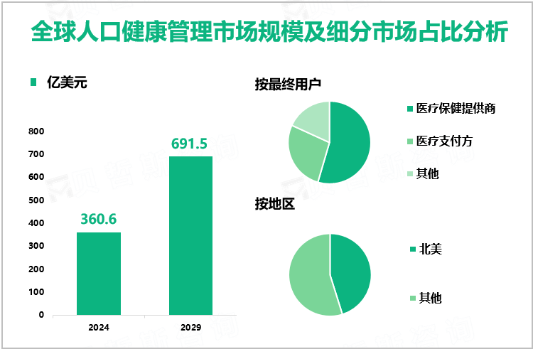 全球人口健康管理市场规模及细分市场占比分析