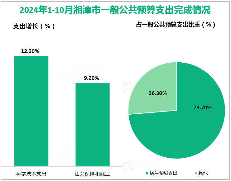 2024年1-10月湘潭市一般公共预算支出完成情况