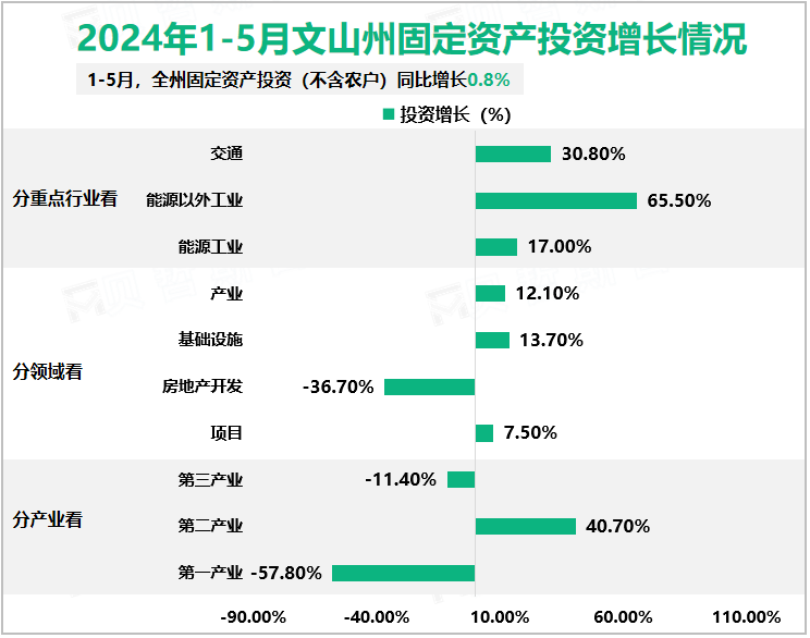 2024年1-5月文山州固定资产投资增长情况