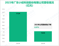 小崧股份深耕家电市场，其营收在2023年为16.04亿元