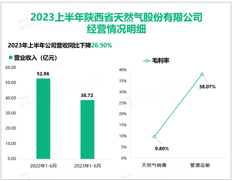 2023上半年陕西省天然气股份有限公司 经营情况明细