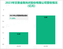 金刚光伏向市场提供高品质异质结电池片及组件，其营收在2023年为5.80亿元