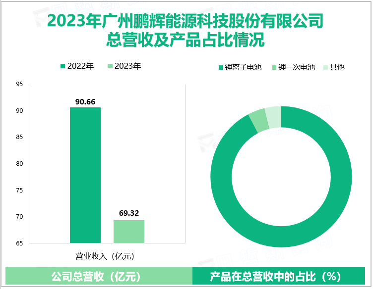 2023年广州鹏辉能源科技股份有限公司总营收及产品占比情况