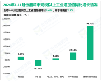 2024年11月份湘潭市规模以上工业增加值同比增长8.6%