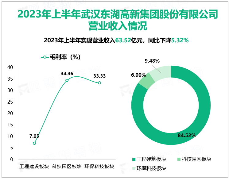 2023年上半年武汉东湖高新集团股份有限公司营业收入情况