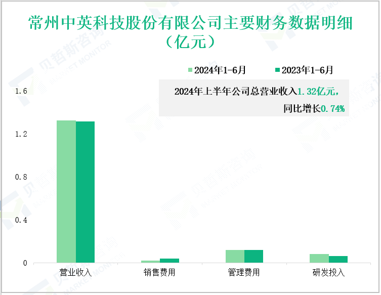 常州中英科技股份有限公司主要财务数据明细(亿元)
