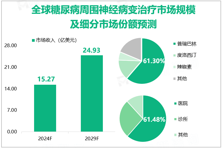 全球糖尿病周围神经病变治疗市场规模及细分市场份额预测