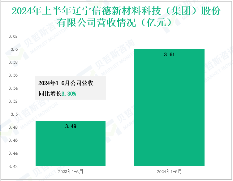 2024年上半年辽宁信德新材料科技(集团)股份有限公司营收情况(亿元)