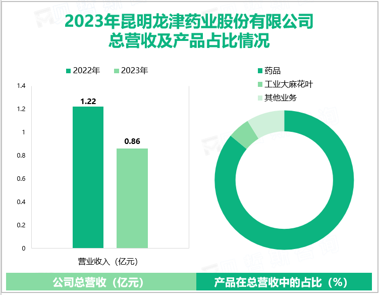 2023年昆明龙津药业股份有限公司总营收及产品占比情况