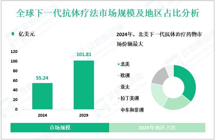 全球下一代抗体疗法市场规模及地区占比分析