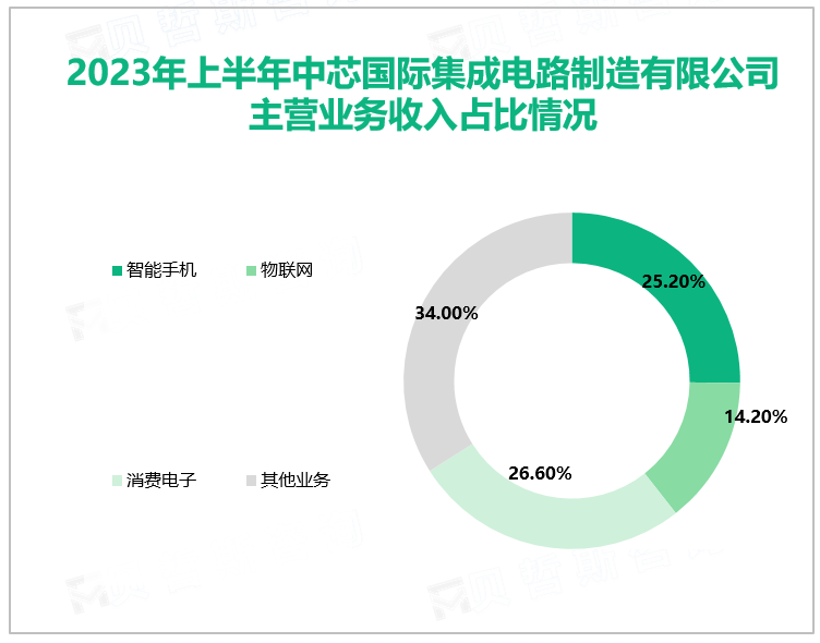 2023年上半年中芯国际集成电路制造有限公司主营业务收入占比情况