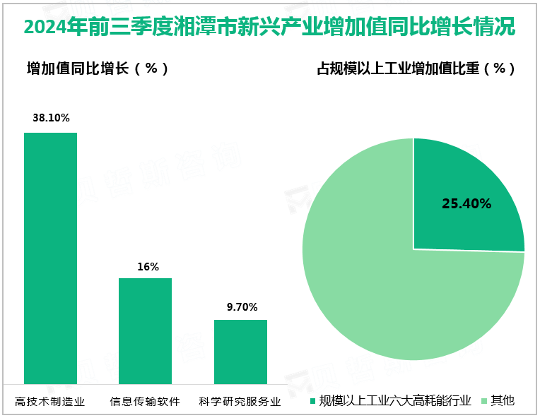 2024年前三季度湘潭市新兴产业增加值同比增长情况