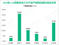 2024年1-10月荆州市规模以上工业增加值同比增长12.9%