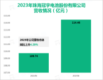 珠海冠宇保持在消费类电池领域的行业头部领先地位，其营收在2023年为114.46亿元

