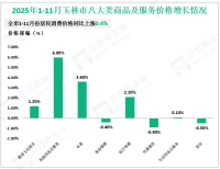 2025年1-11月玉林市限额以上消费品零售额同比增长1.2%