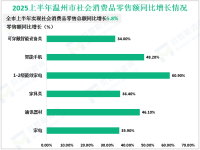 2025上半年温州市社会消费品零售总额同比增长5.8%