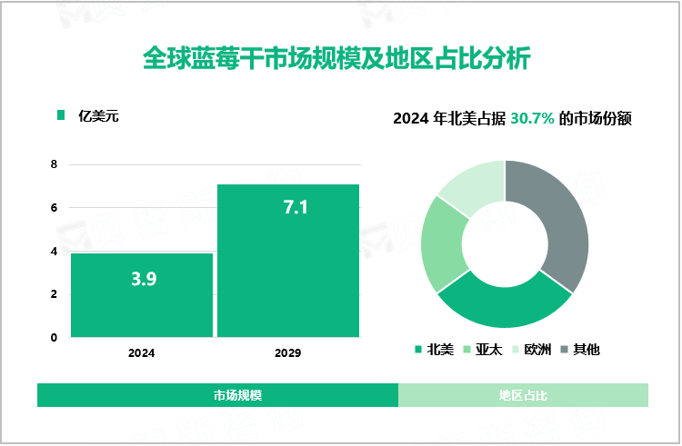 全球蓝莓干市场规模及地区占比分析