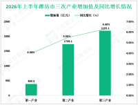 2026年上半年潍坊市地区生产总值为4320.5亿元，同比增长5.8%
