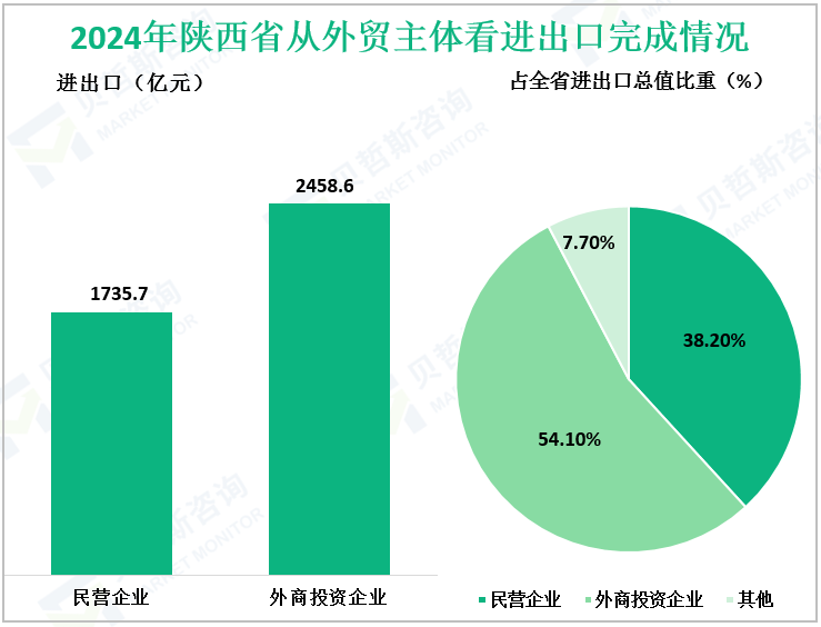 2024年陕西省从外贸主体看进出口完成情况