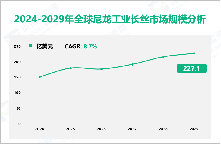 2024-2029年全球尼龙工业长丝市场规模分析