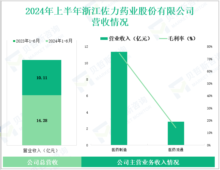 2024年上半年浙江佐力药业股份有限公司营收情况