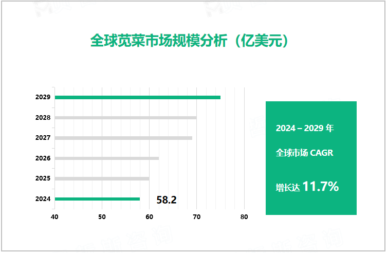 全球苋菜市场规模分析（亿美元）