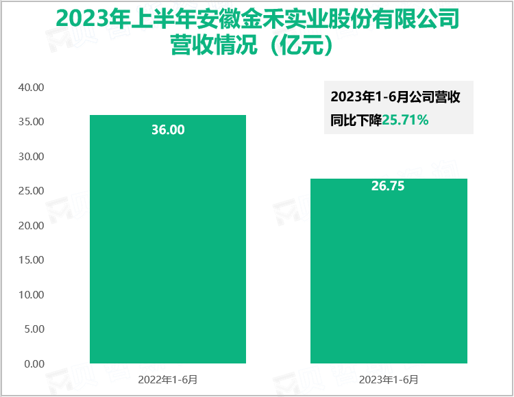 2023年上半年安徽金禾实业股份有限公司营收情况（亿元）