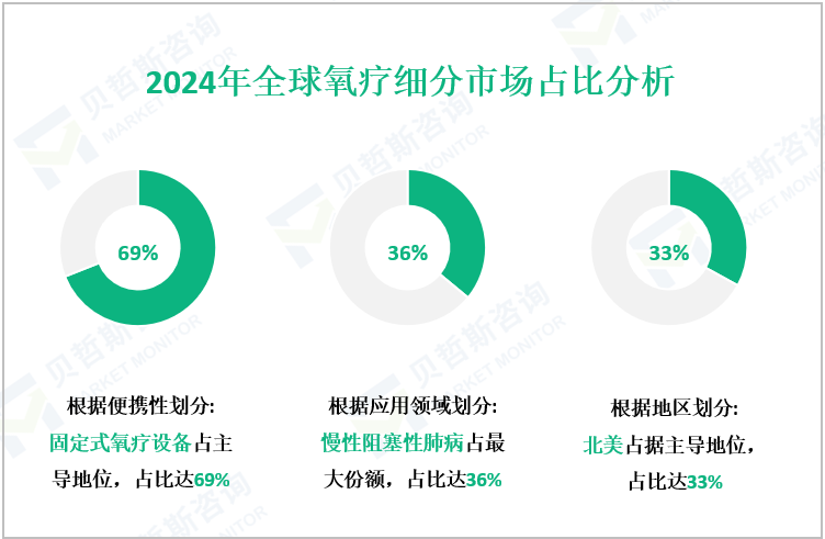 2024年全球氧疗细分市场占比分析