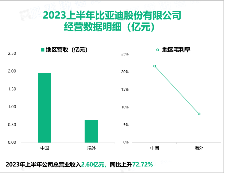 2023上半年比亚迪股份有限公司 经营数据明细（亿元）