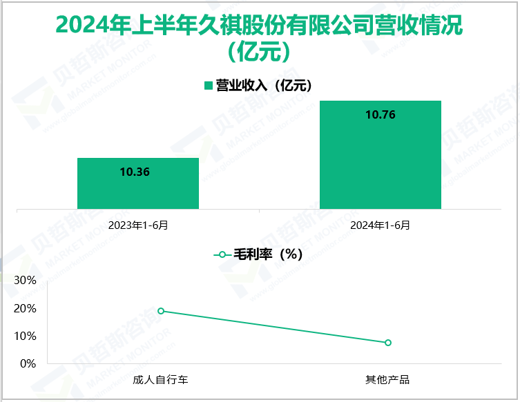 2024年上半年久祺股份有限公司营收情况(亿元)