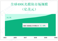 全球400G光模块市场收入预测，增长驱动因素和局限性分析（2025年到2030年），按类型，应用，地区和参与者划分