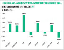 2024年1-5月乌海市固定资产投资同比下降19.0%