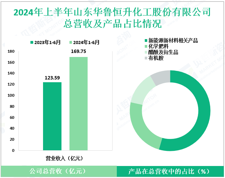 2024年上半年山东华鲁恒升化工股份有限公司总营收及产品占比情况