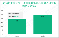 天宜上佳深耕于新材料技术领域，其2024年营收为24.3亿元