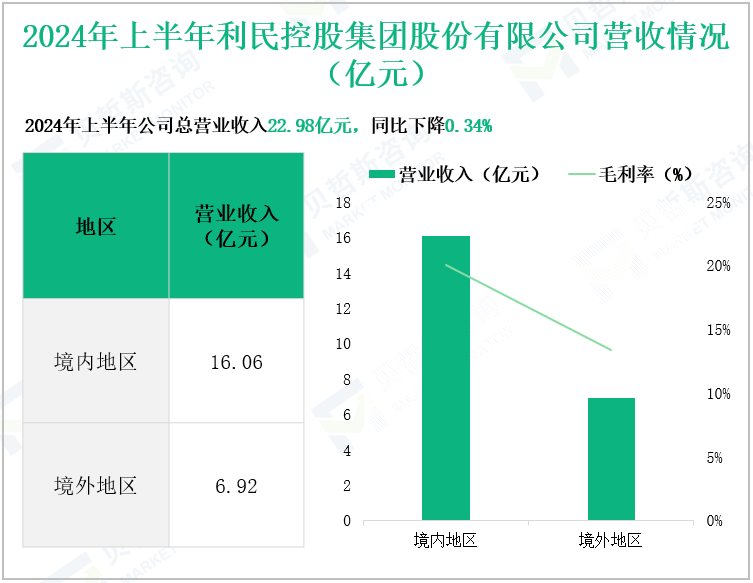 2024年上半年利民控股集团股份有限公司营收情况(亿元)