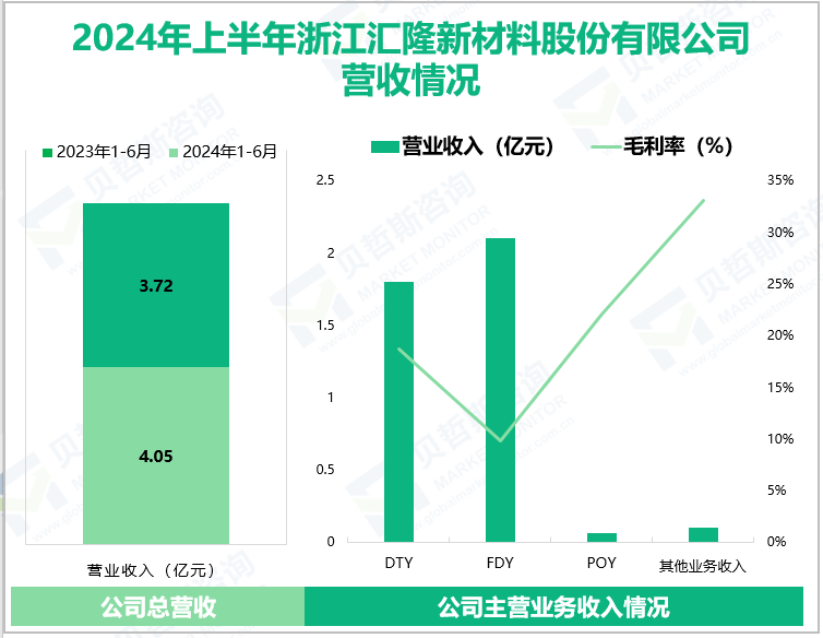 2024年上半年浙江汇隆新材料股份有限公司营收情况