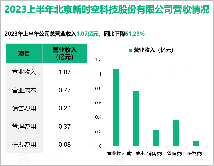 2023上半年北京新时空科技股份有限公司营收情况