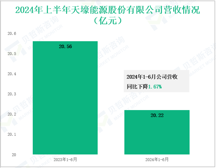 2024年上半年天壕能源股份有限公司营收情况(亿元)