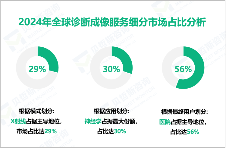 2024年全球诊断成像服务细分市场占比分析